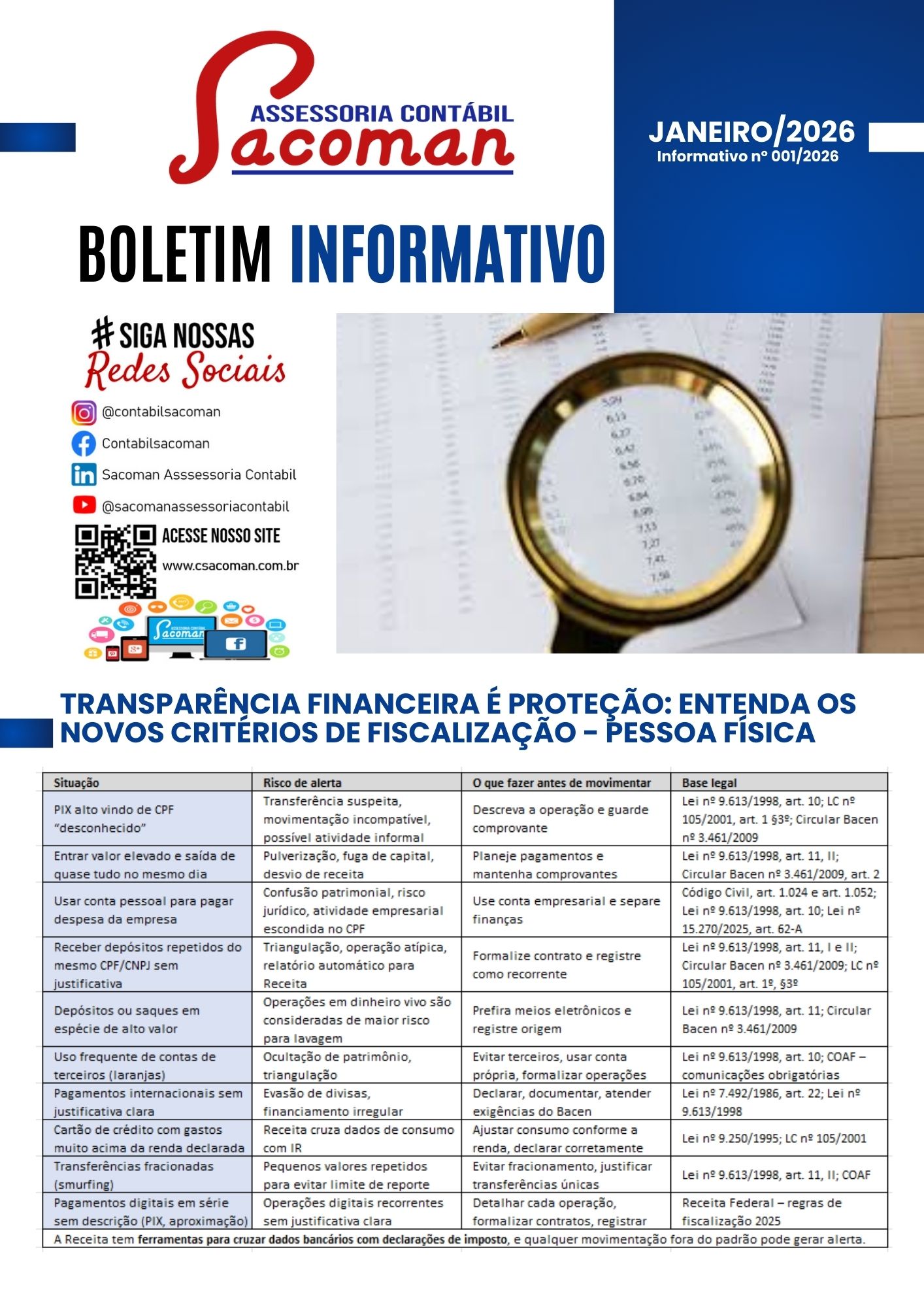Read more about the article Boletim Informativo 001-2026
