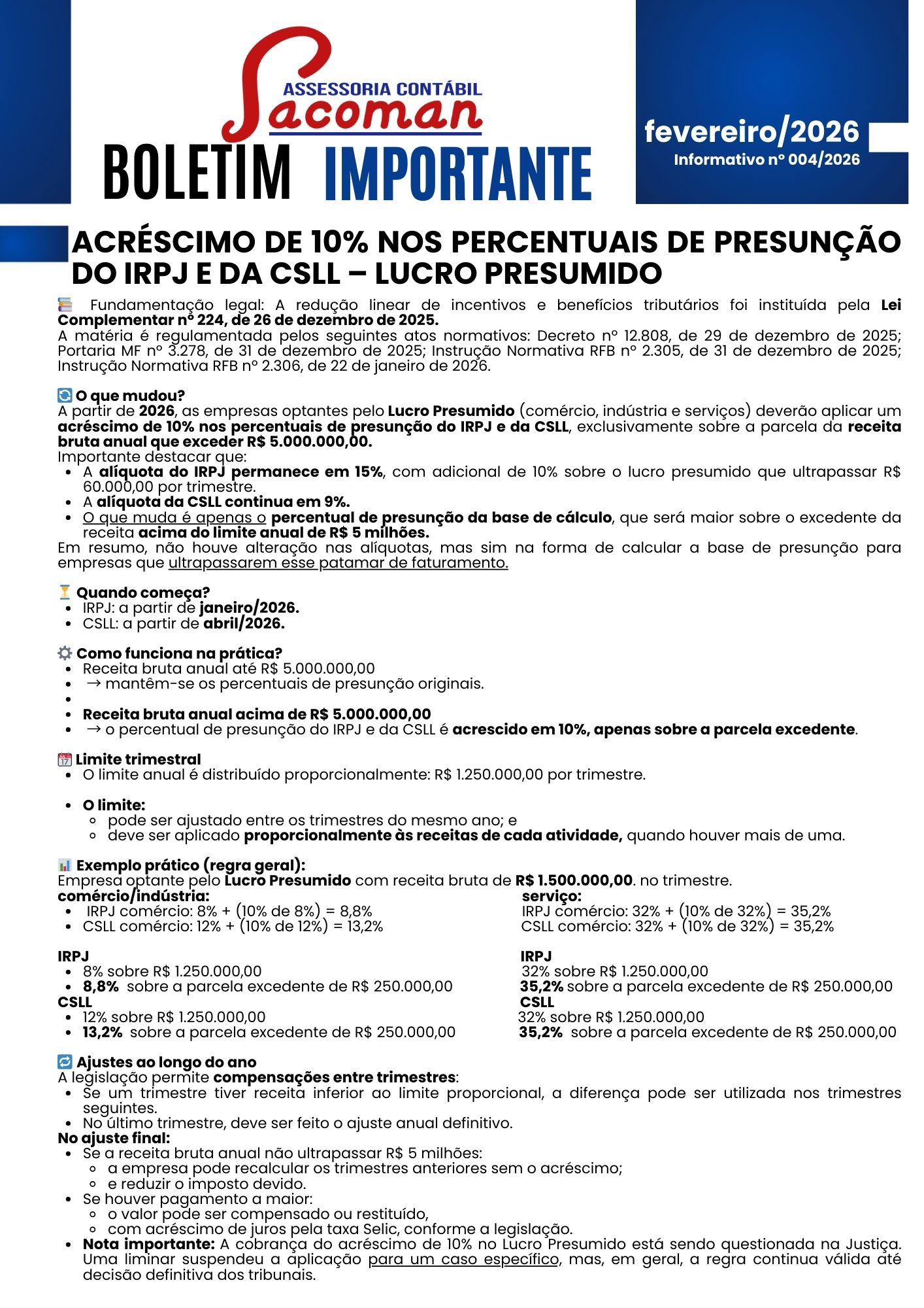 Read more about the article Boletim Informativo 004-2026