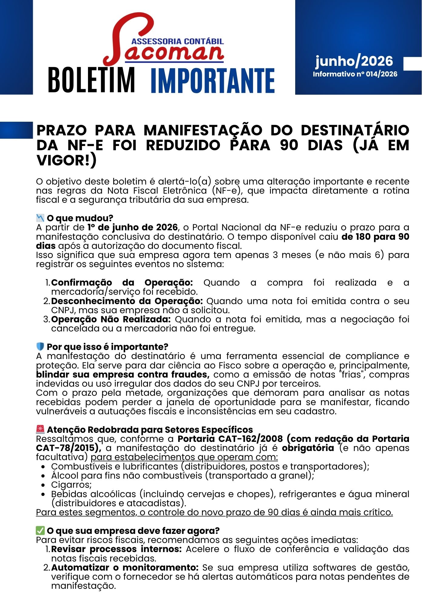 Read more about the article Boletim Informativo 014-2026